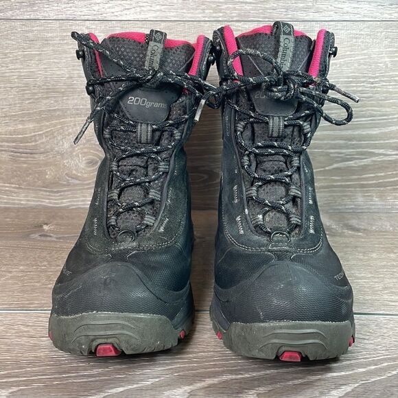 Columbia Bugaboot Techlite Women’s Sz 7 Black Pink Warm 200g Waterproof Boots - Picture 2 of 14